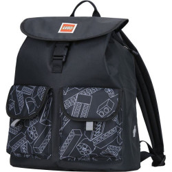 LEGO® TRIBINI HAPPY ΣΑΚΙΔΙΟ ΠΛΑΤΗΣ ΜΕΓΑΛΟ ΜΑΥΡΟ/ΓΚΡΙ- 20132-1939 | I