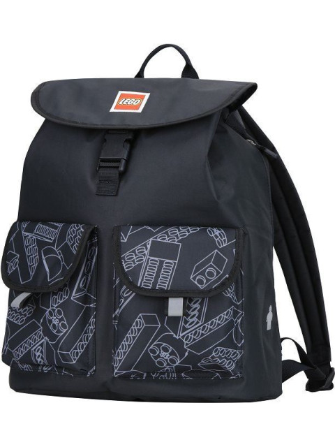 LEGO® TRIBINI HAPPY ΣΑΚΙΔΙΟ ΠΛΑΤΗΣ ΜΕΓΑΛΟ ΜΑΥΡΟ/ΓΚΡΙ- 20132-1939 | I