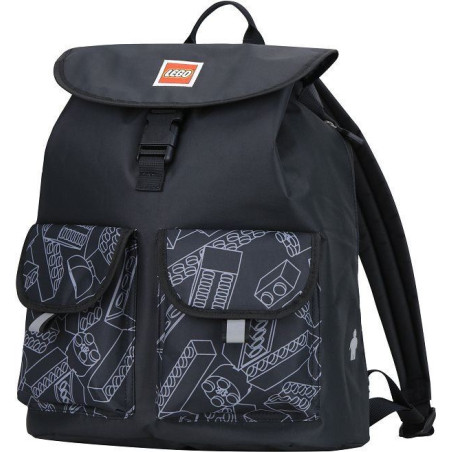 LEGO® TRIBINI HAPPY ΣΑΚΙΔΙΟ ΠΛΑΤΗΣ ΜΕΓΑΛΟ ΜΑΥΡΟ/ΓΚΡΙ- 20132-1939 | I