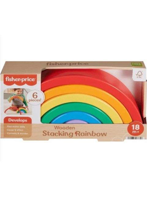 FISHER-PRICE - ΞΥΛΙΝΟ ΟΥΡΑΝΙΟ ΤΟΞΟ WOODEN STACKING RAINBOW- HXT73 | 