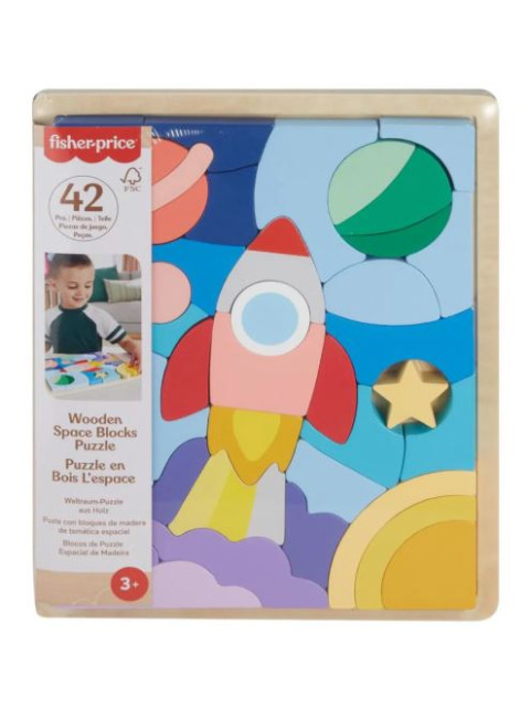FISHER-PRICE - ΞΥΛΙΝΟ ΠΑΖΛ 42 ΤΕΜΑΧΙΑ ΔΙΑΣΤΗΜΑ - HXY42 | ISBN: 19473