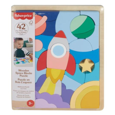 FISHER-PRICE - ΞΥΛΙΝΟ ΠΑΖΛ 42 ΤΕΜΑΧΙΑ ΔΙΑΣΤΗΜΑ - HXY42 | ISBN: 19473