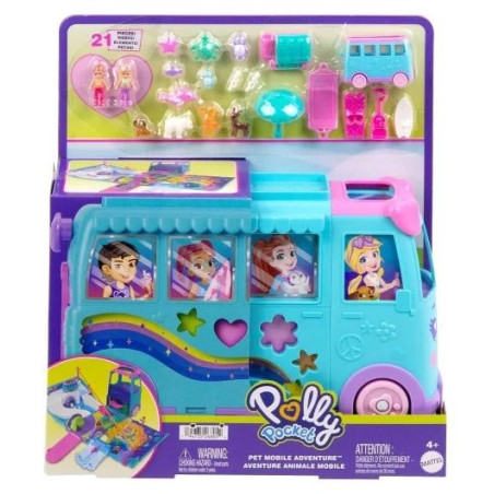 POLLY POCKET - PET MOBILE ADVENTURE - ΤΡΟΧΟΣΠΙΤΟ ΜΕ ΖΩΑΚΙΑ ΣΕΤ ΠΑΙΧΝ